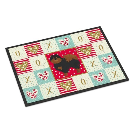 Carolines Treasures 24 x 36 in. Pomeranian No.2 Love Indoor or Outdoor Mat CK5878JMAT